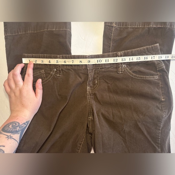 Vintage Y2K Brown corduroy Low Rise Boot Cut Pants Size 14 - Picture 10 of 12